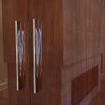 Home office with high gloss finish detail